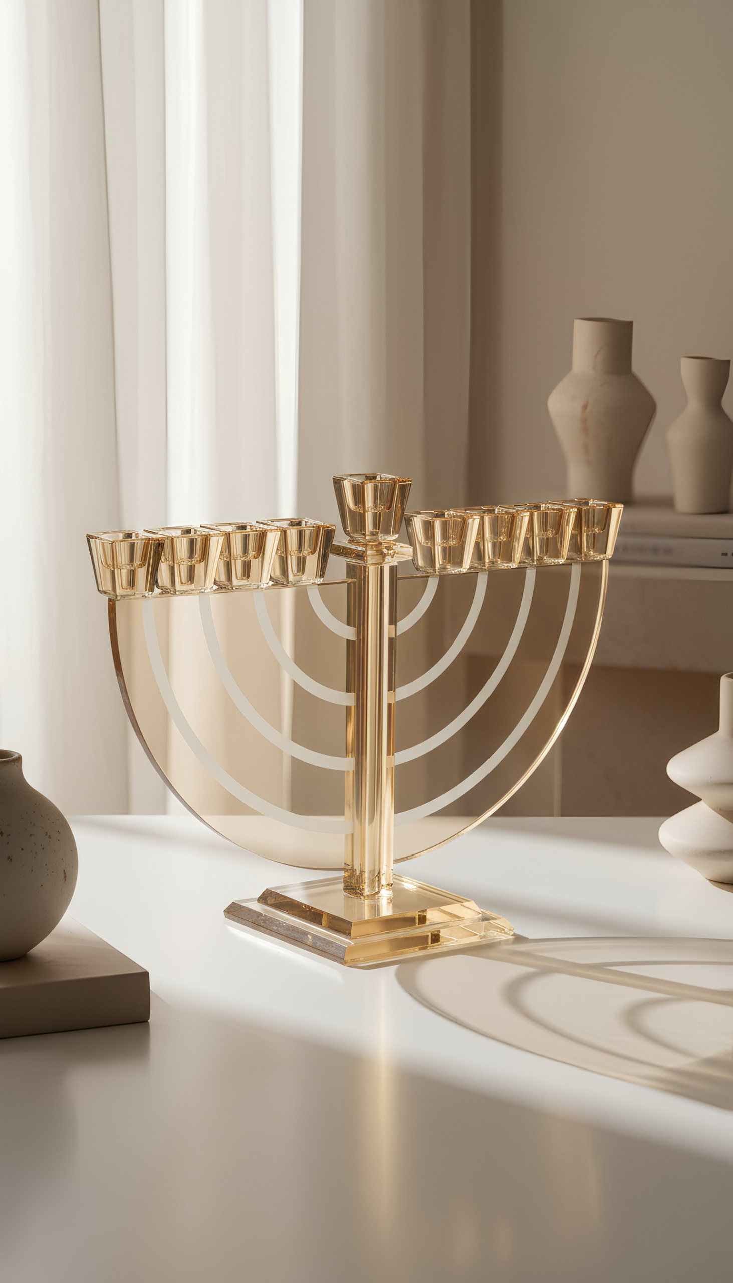 חנוכיית קריסטל מהודרת בעיצוב יוקרתי