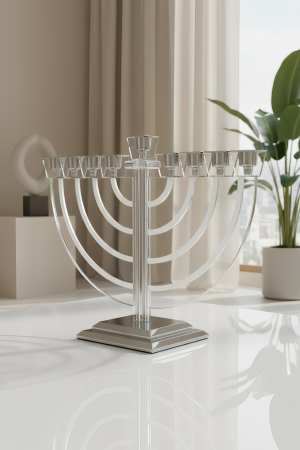 חנוכיית קריסטל מהודרת בעיצוב קלאסי