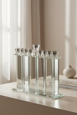 חנוכיית קריסטל יוקרתית 24×29 ס״מ