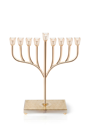 חנוכייה מהודרת דגם שנהב רוז גולד