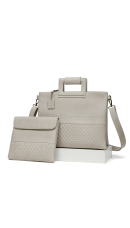 תיק מפואר לטלית ותפילין דמוי עור בטון אותיות בולטות