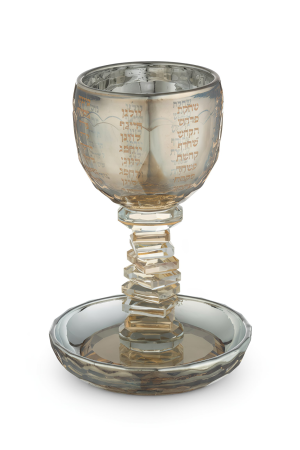גביע קידוש קריסטל זהב מהודר