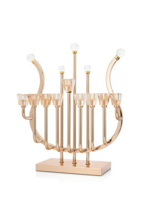 חנוכיית נבל יוקרתית עם קני קריסטל