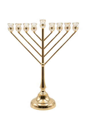 חנוכיית "מאור הזהב" ענקית 64 ס"מ בתי נר יוקרתיים