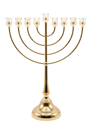חנוכיית "כתר הזהב" ענקית 64 ס"מ בתי נר יוקרתיים