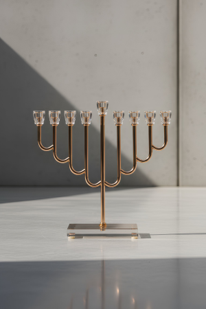 חנוכייה מהודרת דגם "שנהב" | 36 ס''מ | רוז גולד