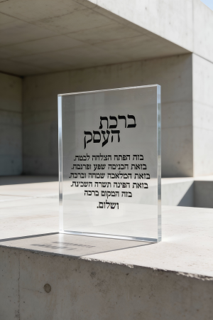 בלוק זכוכית אקרילית ברכת העסק - 15/20